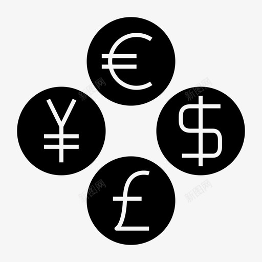 货币硬币汇率图标svg_新图网 https://ixintu.com 汇率 硬币 货币 货币兑换器 金融