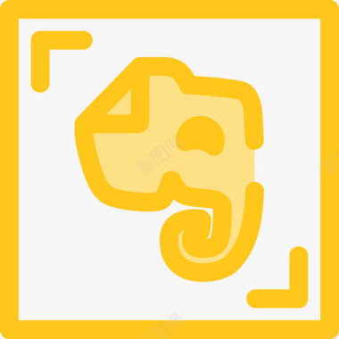 Evernote社交媒体21黄色图标图标