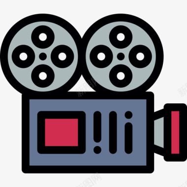视频播放器电影2线性颜色图标图标
