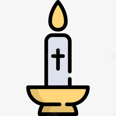 蜡烛复活节14线型颜色图标图标