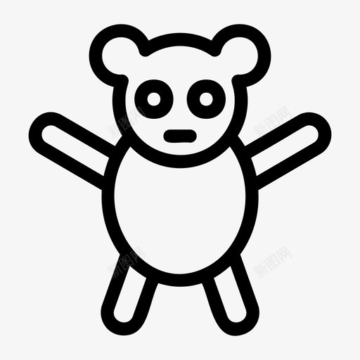 泰迪熊宝宝孩子图标svg_新图网 https://ixintu.com 孩子 宝宝 泰迪熊 游戏线图标 玩具