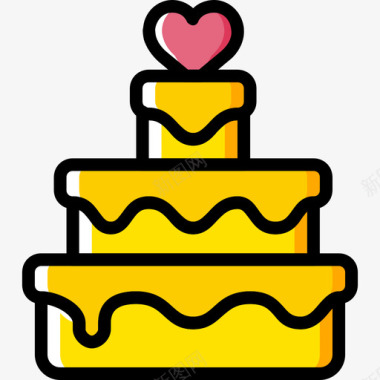 婚礼蛋糕浪漫生活10黄色图标图标