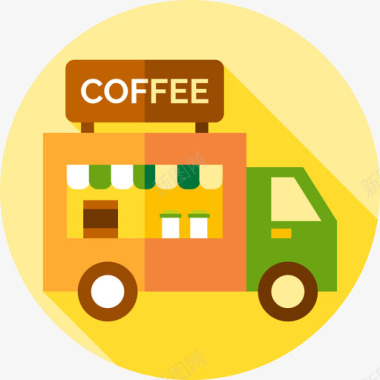 咖啡车咖啡店27号公寓图标图标