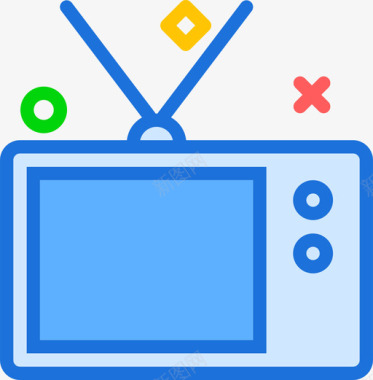 电视tech2线性彩色图标图标