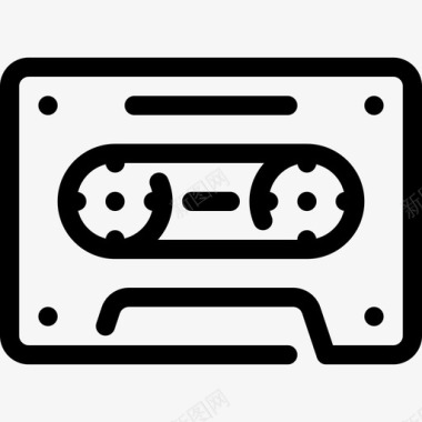 盒式磁带音乐24线性图标图标