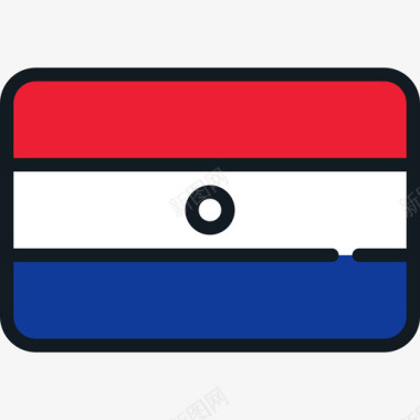 巴拉圭旗帜集合4圆角矩形图标图标