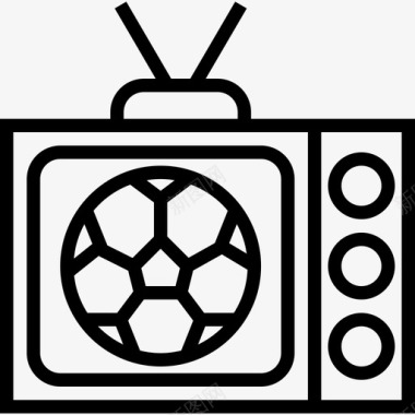 电视足球元素线性图标图标