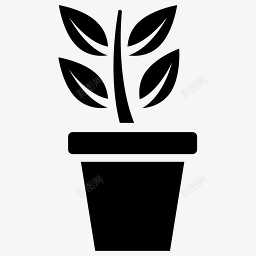 盆栽植物生长植物室内植物图标svg_新图网 https://ixintu.com 室内植物 生长植物 盆栽植物 种植园 自然和野餐字形图标