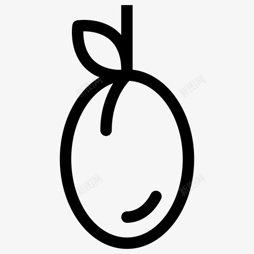 李子水果橄榄图标svg_新图网 https://ixintu.com 干李子 最小的线食品图标 李子 橄榄 水果
