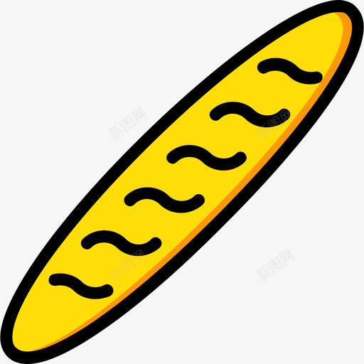 法式面包美食黄色图标svg_新图网 https://ixintu.com 法式面包 美食 黄色