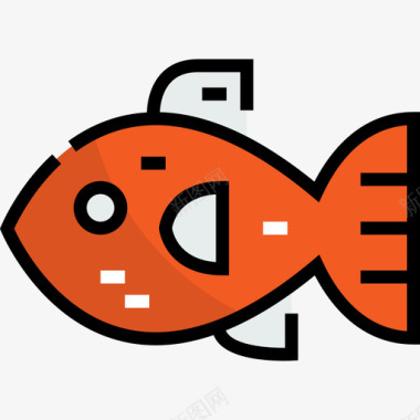 鱼宠物店线颜色图标图标