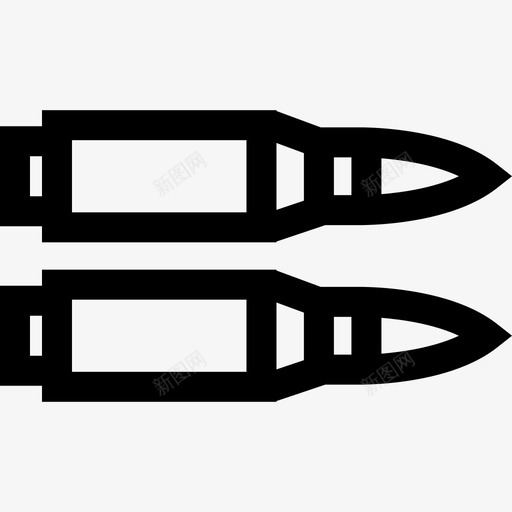 子弹军用2直线型图标svg_新图网 https://ixintu.com 军用2 子弹 直线型