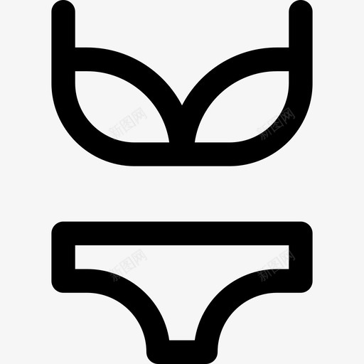 比基尼夏季7号直线型图标svg_新图网 https://ixintu.com 夏季7号 比基尼 直线型