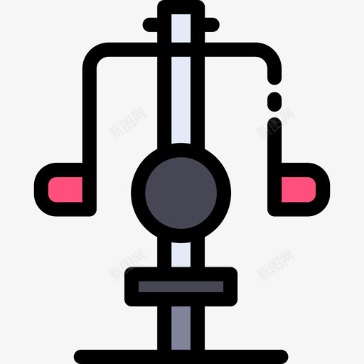 胸部健身器材线性颜色图标svg_新图网 https://ixintu.com 健身器材 线性颜色 胸部