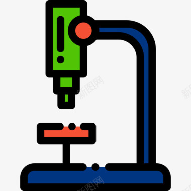 显微镜研究科学4线颜色图标图标