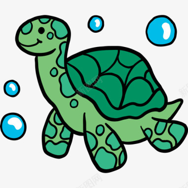 乌龟夏季3彩色图标图标