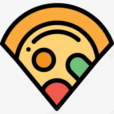 披萨野餐10原色图标图标
