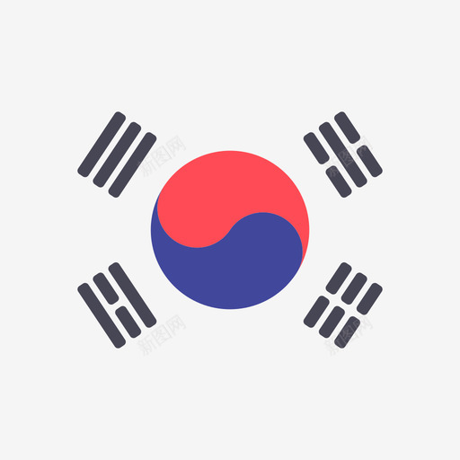 韩国国际旗帜4方形图标svg_新图网 https://ixintu.com 国际旗帜4 方形 韩国