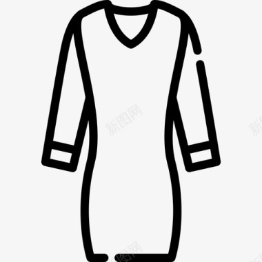 连衣裙服装款式3直线型图标图标