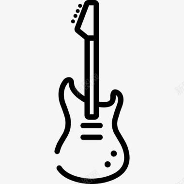 电吉他音乐21线性图标图标