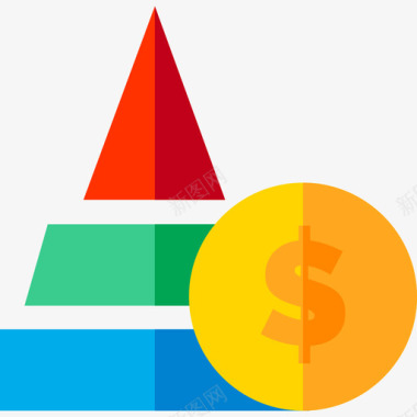 金字塔银行的钱平的图标图标