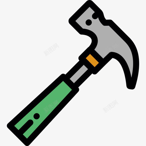 锤修理工具线颜色图标svg_新图网 https://ixintu.com 修理工具 线颜色 锤
