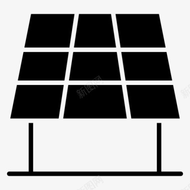 太阳能太阳能板能量填充图标图标