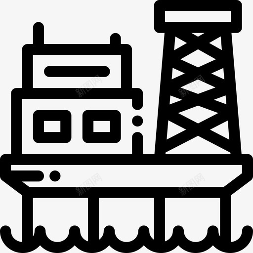 石油平台工业10线性图标svg_新图网 https://ixintu.com 工业10 石油平台 线性