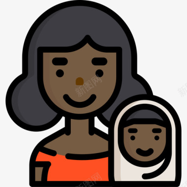母亲母亲节2线性颜色图标图标