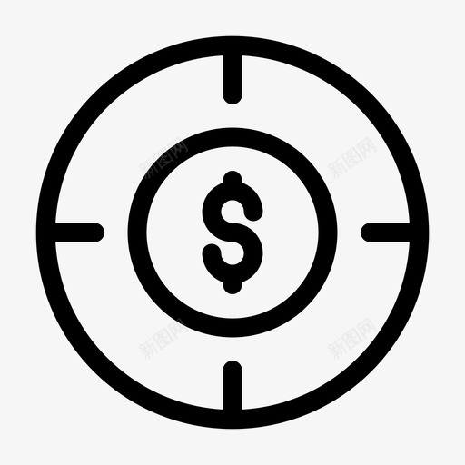 目标十字线美元图标svg_新图网 https://ixintu.com 十字线 目标 美元 银行金融