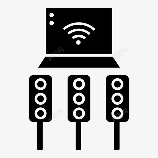 交通信号自动化通信图标svg_新图网 https://ixintu.com 交通信号 物联网 物联网字形 自动化 通信