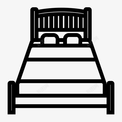 床装饰家具图标svg_新图网 https://ixintu.com 家 家具 床 睡觉 装饰