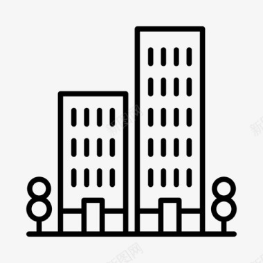 建筑物城市城镇图标图标