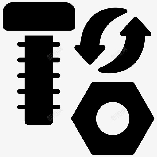 螺母和螺栓钉子螺母螺栓图标svg_新图网 https://ixintu.com 器具 回收符号图标 回收螺母 螺母和螺栓 螺母螺栓 螺钉 钉子
