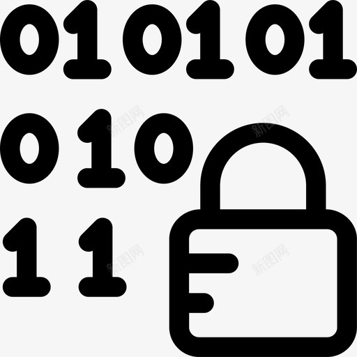 二进制代码犯罪与安全线性图标svg_新图网 https://ixintu.com 二进制代码 犯罪与安全 线性