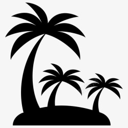 热带地区岛椰树风景图标高清图片