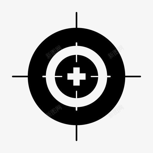 目标瞄准靶心图标svg_新图网 https://ixintu.com ios网络用户界面字形 射击 目标 瞄准 瞄准准心 靶心