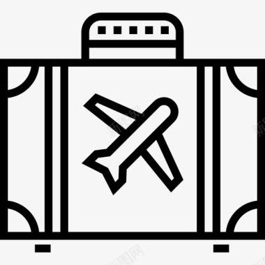 旅行箱旅行3直线型图标图标
