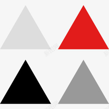 三角形创意工艺9平面图标图标