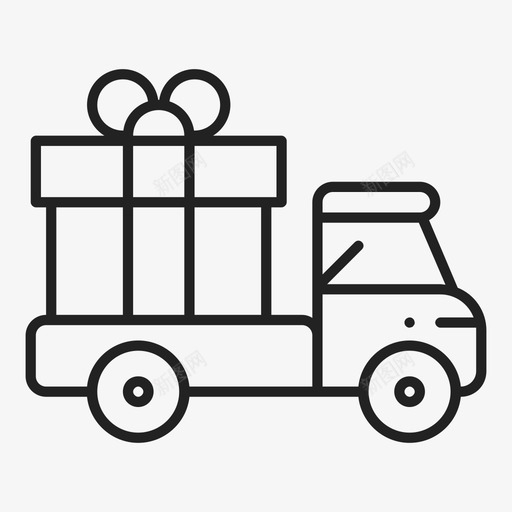 送货送货卡车礼品图标svg_新图网 https://ixintu.com 礼品 装运 装运和交付 送货 送货卡车