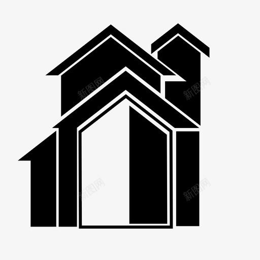 房屋建筑物商业图标svg_新图网 https://ixintu.com 办公室 商业 建筑物 房地产 房屋