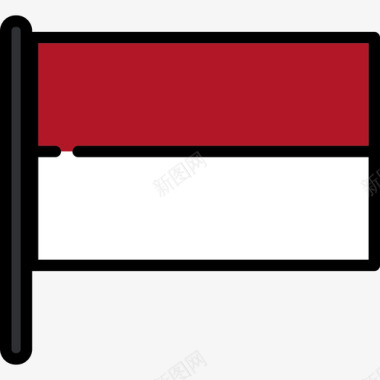印度尼西亚国旗收藏2号桅杆图标图标