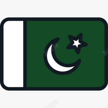 巴基斯坦国旗收藏4圆形矩形图标图标