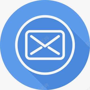 电子邮件文本和电子邮件2扁平圆形图标图标