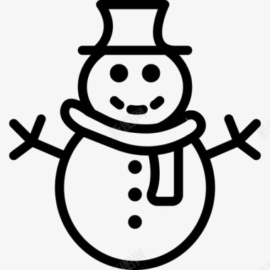 雪人假日汇编线性图标图标