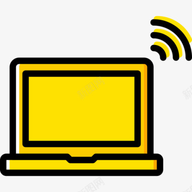 笔记本电脑tech4黄色图标图标