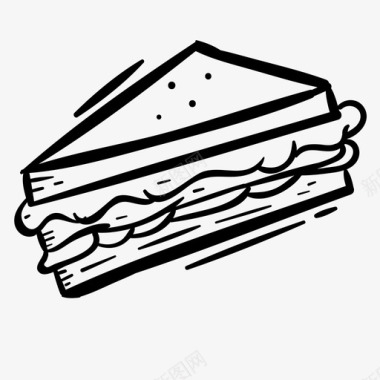 三明治面包快餐图标图标
