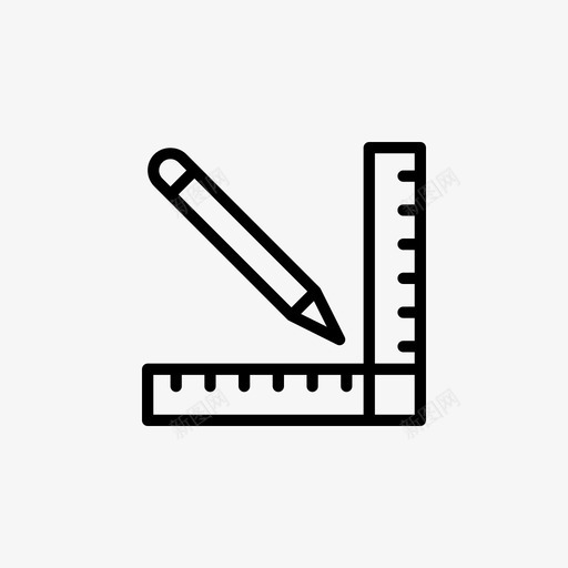 铅笔尺创意图标svg_新图网 https://ixintu.com 创意 商业图标 教育 设计 铅笔尺