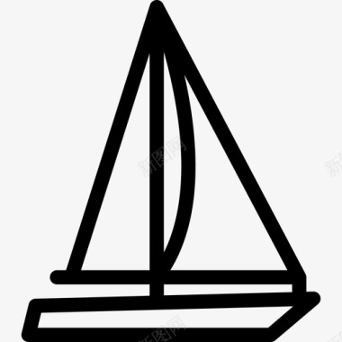 帆船运输8直线图标图标
