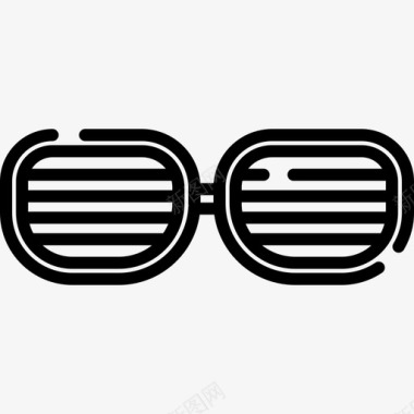 眼镜嘻哈3直线型图标图标